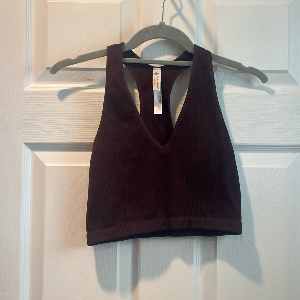 Free People Movement Maroon Razorback Bra Top